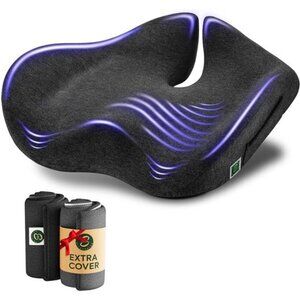 Extra Large Office Chair Cushion for Sciatica Pain Relief, Memory Foam Seat